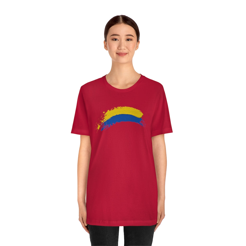 Ukraine Solidarity Brush Strokes Unisex T-shirt | Support Ukraine T-shirt | Jersey Short Sleeve Crewneck T-Shirt