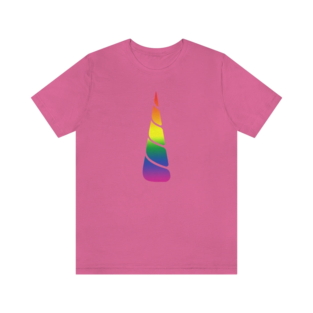 PRIDE Unicorn Rainbow Gradient Mid Unisex Jersey Short Sleeve T-shirt |