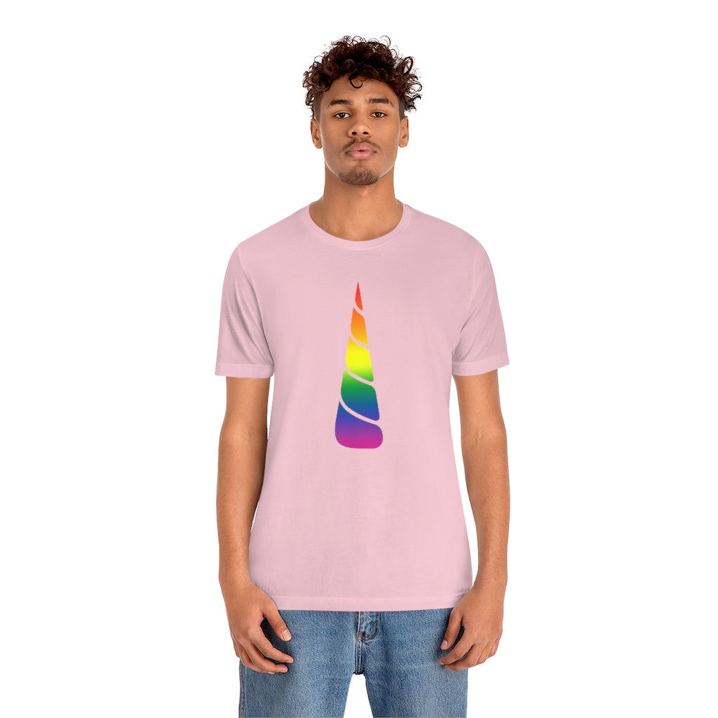 PRIDE Unicorn Rainbow Gradient Mid Unisex Jersey Short Sleeve T-shirt |