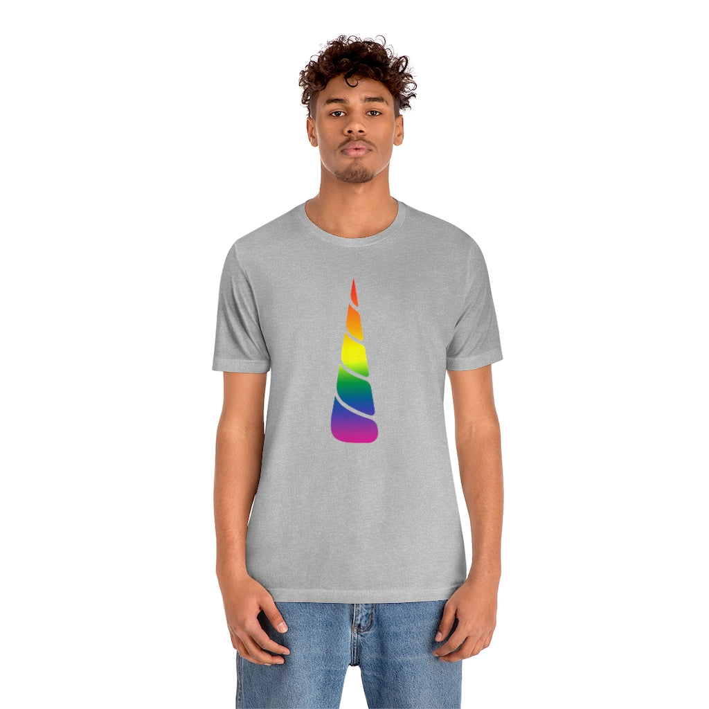 PRIDE Unicorn Rainbow Gradient Mid Unisex Jersey Short Sleeve T-shirt |