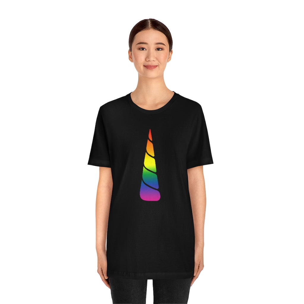 PRIDE Unicorn Rainbow Gradient Mid Unisex Jersey Short Sleeve T-shirt |