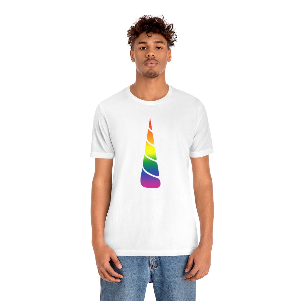 PRIDE Unicorn Rainbow Gradient Mid Unisex Jersey Short Sleeve T-shirt |