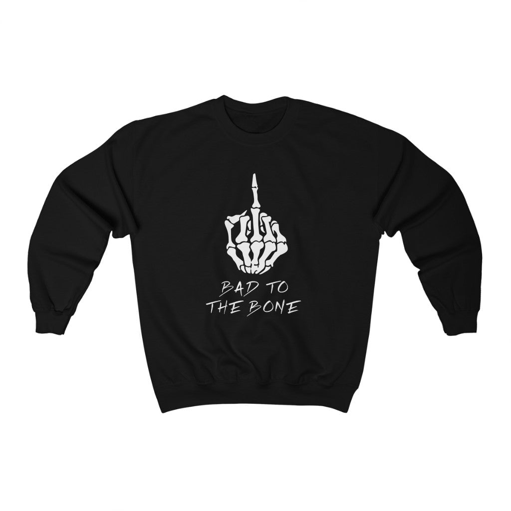 Halloween Sweatshirt Bad To the Bone Skeleton Unisex, halloween sweatshirt women, halloween sweatshirt men, Skeleton Hand Sweatshirt