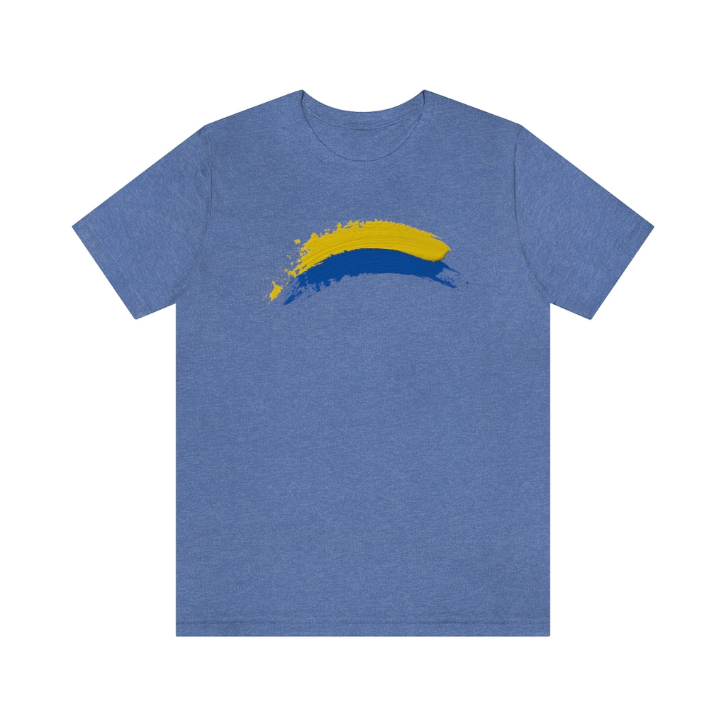 Ukraine Solidarity Brush Strokes Unisex T-shirt | Support Ukraine T-shirt | Jersey Short Sleeve Crewneck T-Shirt