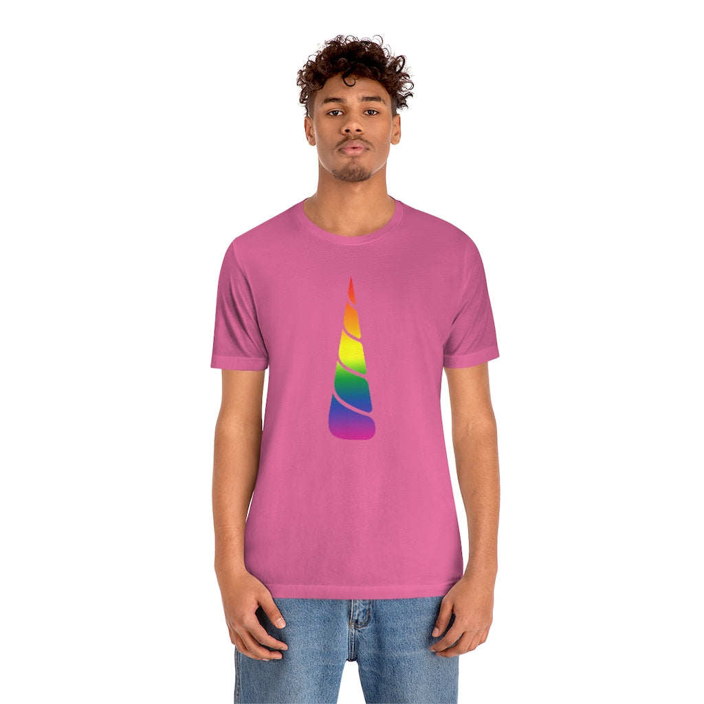 PRIDE Unicorn Rainbow Gradient Mid Unisex Jersey Short Sleeve T-shirt |