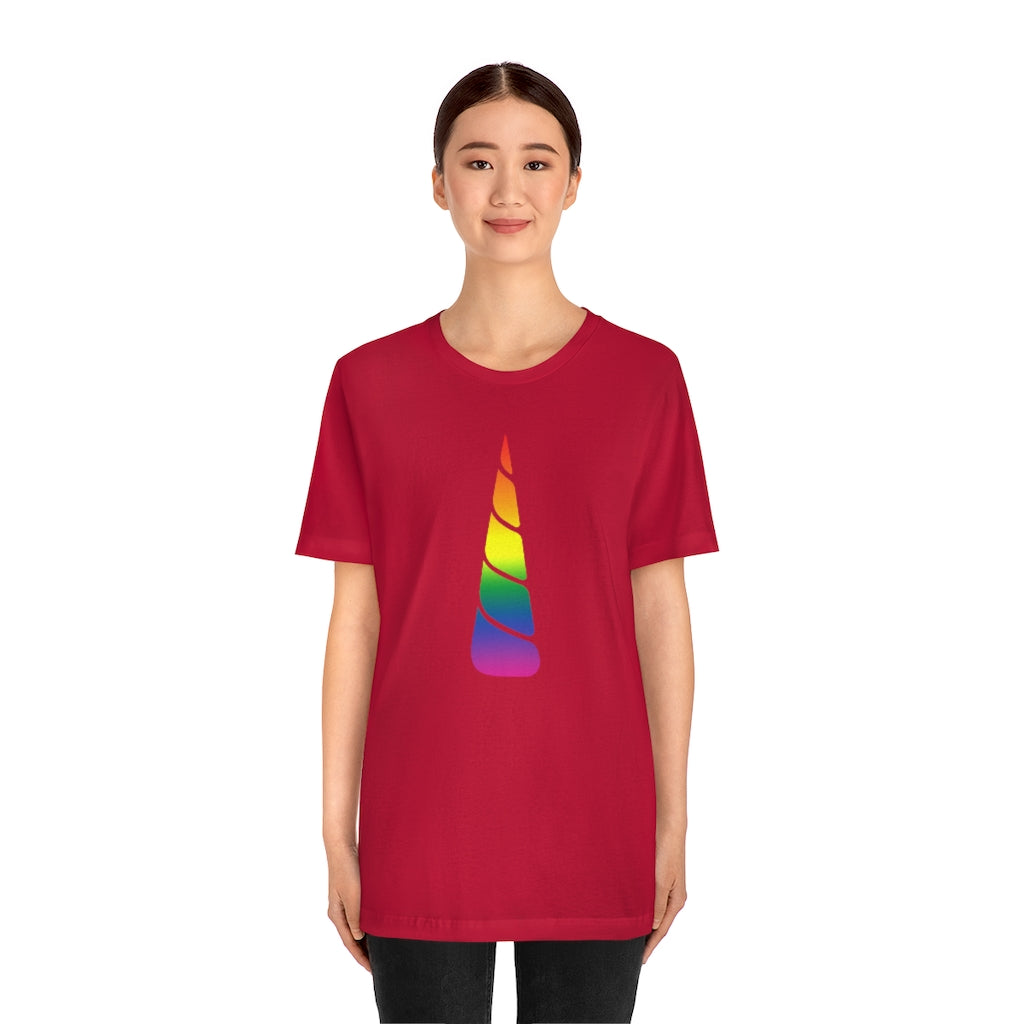 PRIDE Unicorn Rainbow Gradient Mid Unisex Jersey Short Sleeve T-shirt |