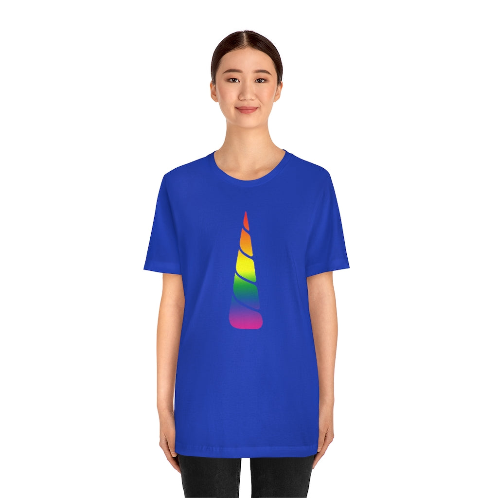 PRIDE Unicorn Rainbow Gradient Mid Unisex Jersey Short Sleeve T-shirt |