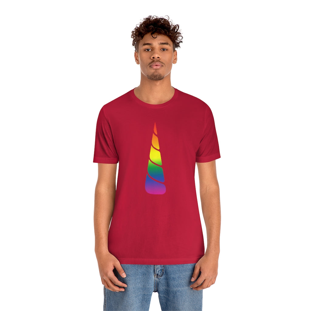 PRIDE Unicorn Rainbow Gradient Mid Unisex Jersey Short Sleeve T-shirt |