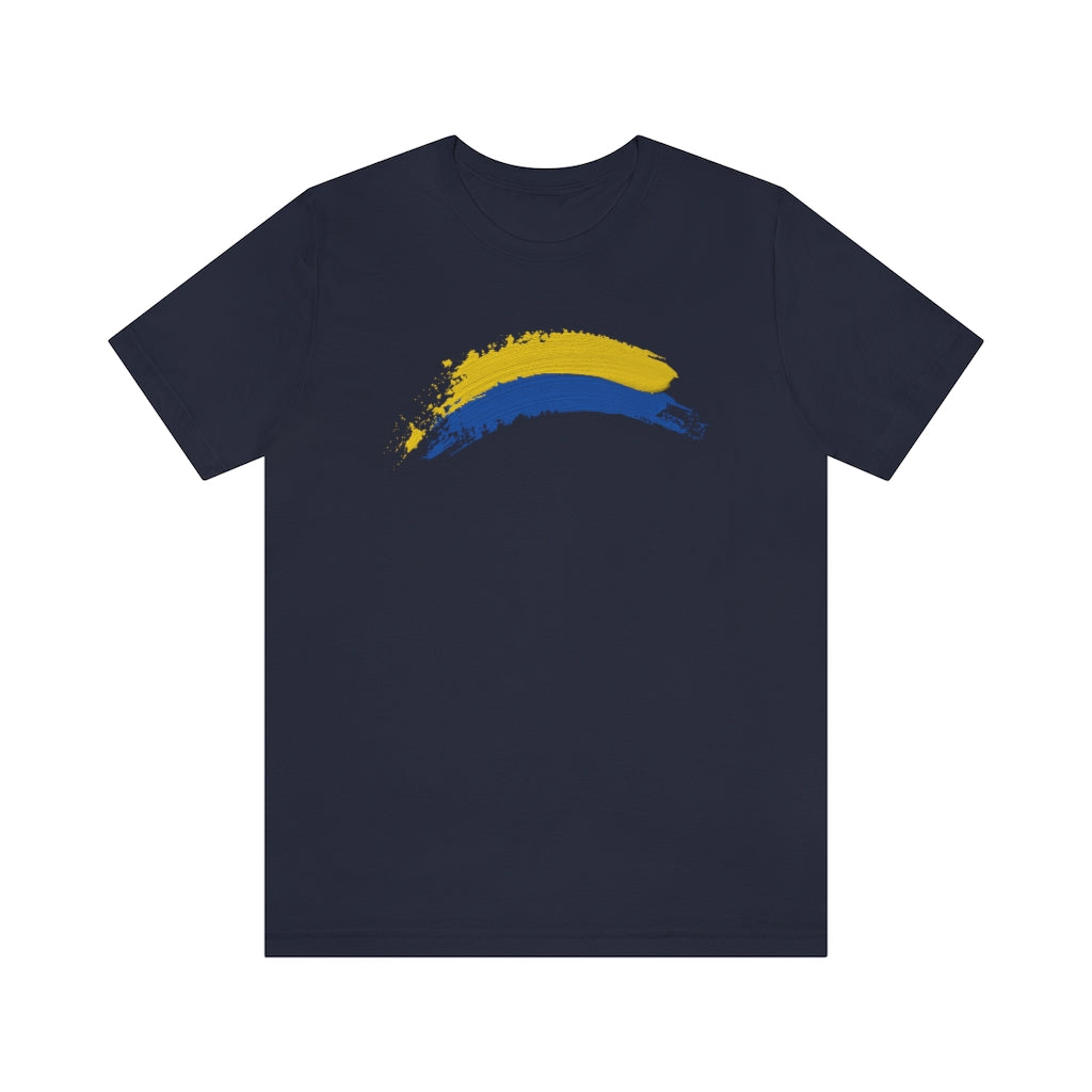 Ukraine Solidarity Brush Strokes Unisex T-shirt | Support Ukraine T-shirt | Jersey Short Sleeve Crewneck T-Shirt