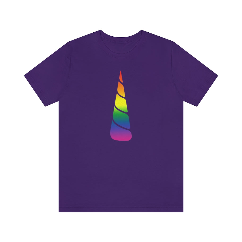 PRIDE Unicorn Rainbow Gradient Mid Unisex Jersey Short Sleeve T-shirt |