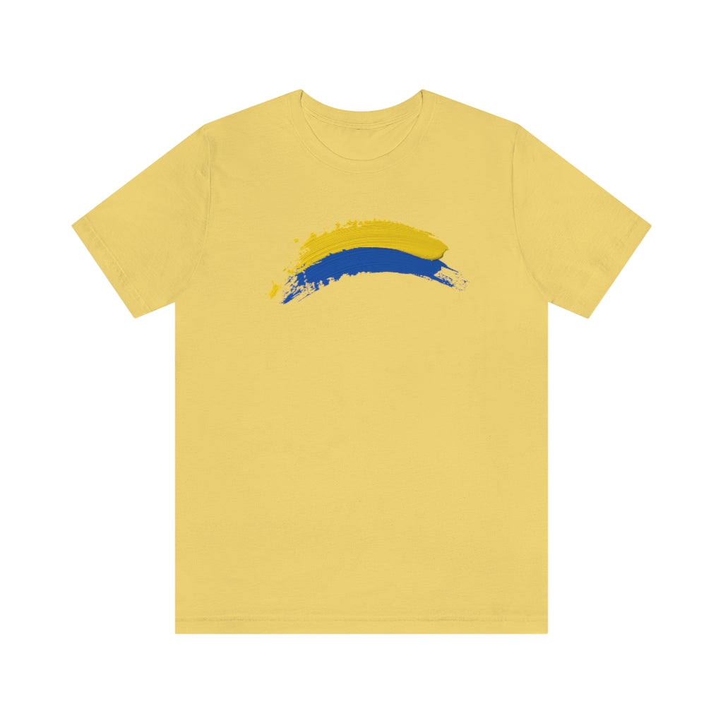 Ukraine Solidarity Brush Strokes Unisex T-shirt | Support Ukraine T-shirt | Jersey Short Sleeve Crewneck T-Shirt