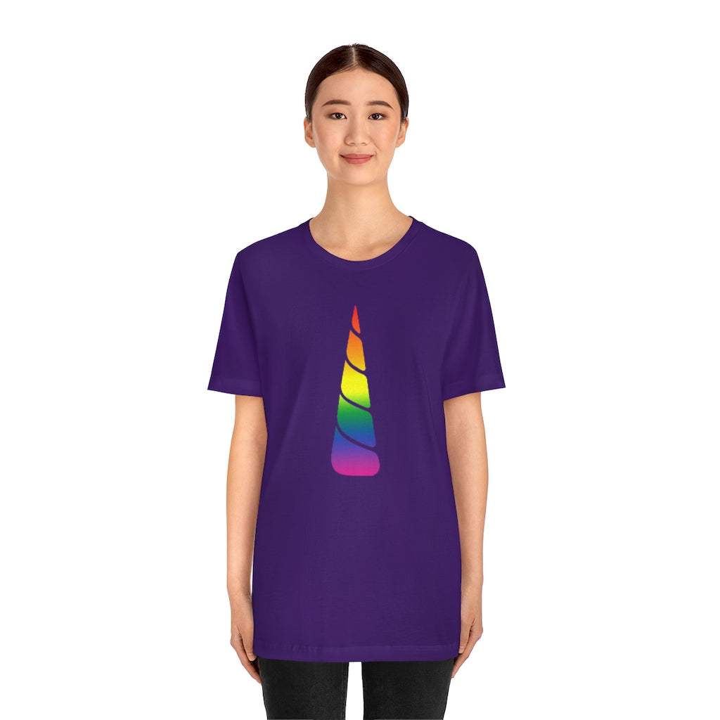 PRIDE Unicorn Rainbow Gradient Mid Unisex Jersey Short Sleeve T-shirt |