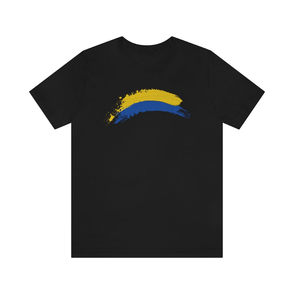 Ukraine Solidarity Brush Strokes Unisex T-shirt | Support Ukraine T-shirt | Jersey Short Sleeve Crewneck T-Shirt