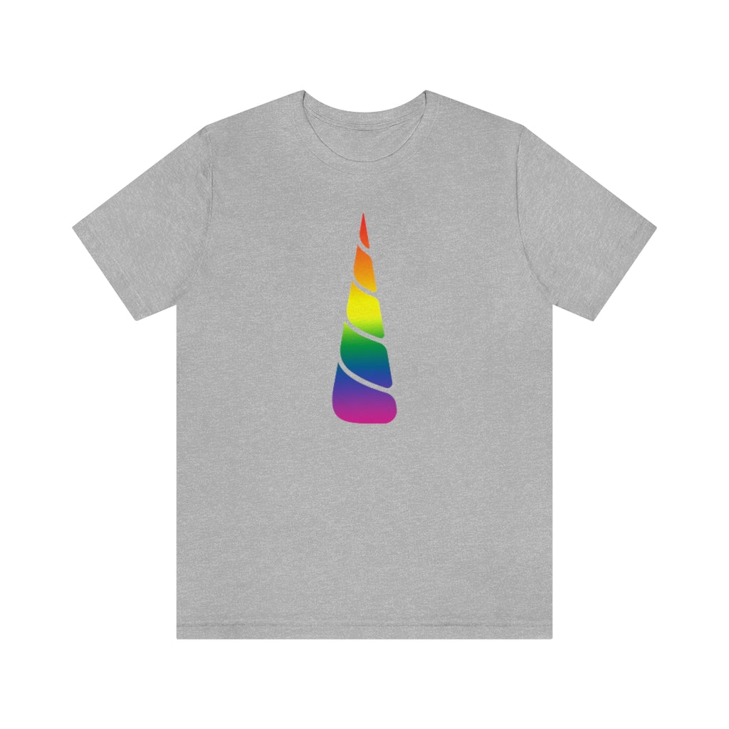 PRIDE Unicorn Rainbow Gradient Mid Unisex Jersey Short Sleeve T-shirt |