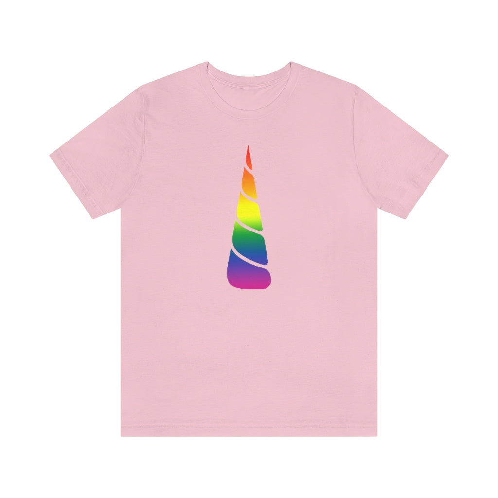 PRIDE Unicorn Rainbow Gradient Mid Unisex Jersey Short Sleeve T-shirt |