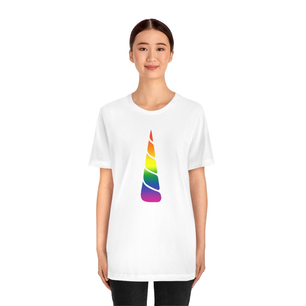 PRIDE Unicorn Rainbow Gradient Mid Unisex Jersey Short Sleeve T-shirt |