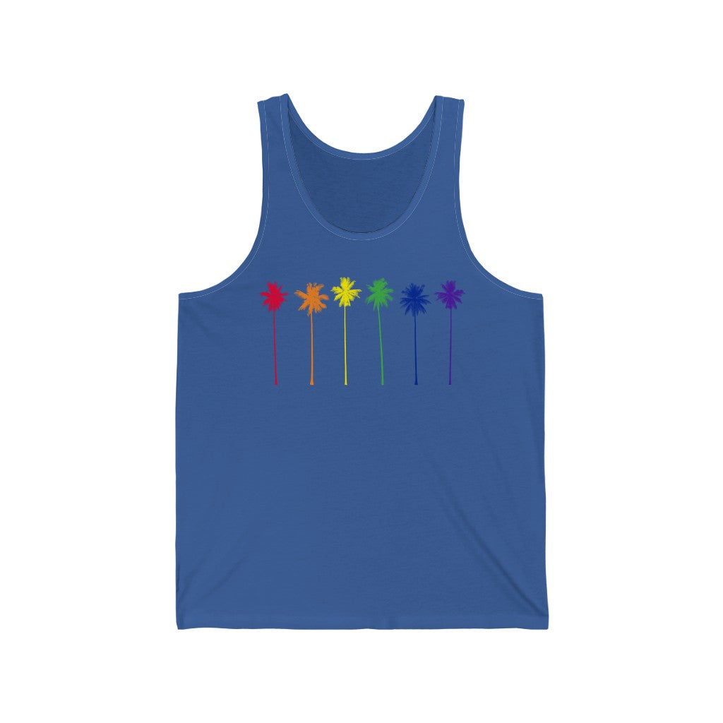 Pride Palm Trees Unisex Jersey Tank