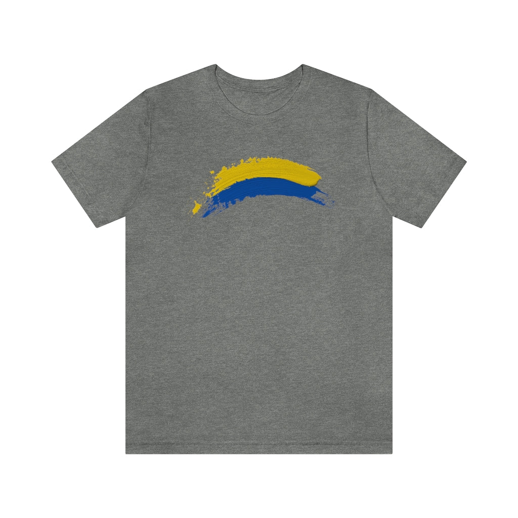 Ukraine Solidarity Brush Strokes Unisex T-shirt | Support Ukraine T-shirt | Jersey Short Sleeve Crewneck T-Shirt