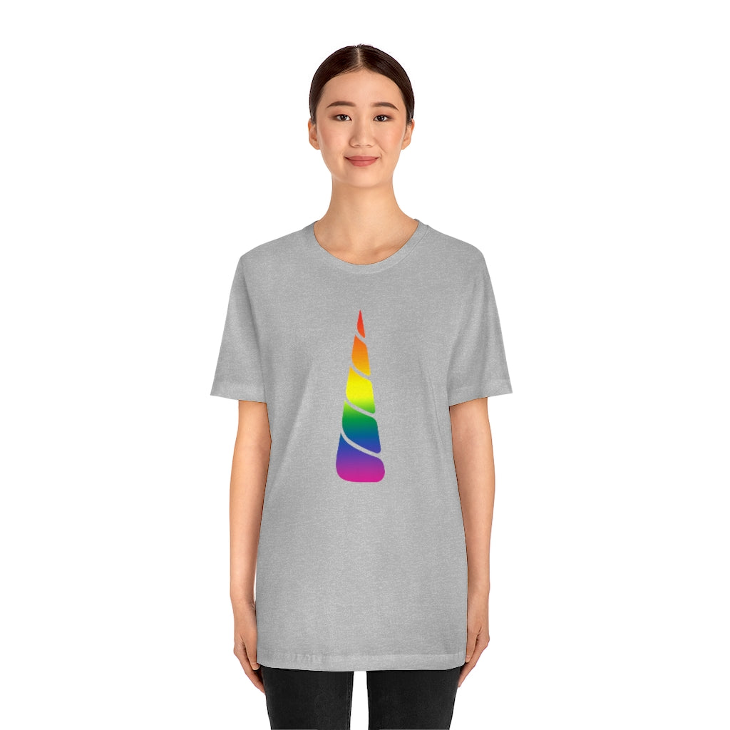 PRIDE Unicorn Rainbow Gradient Mid Unisex Jersey Short Sleeve T-shirt |