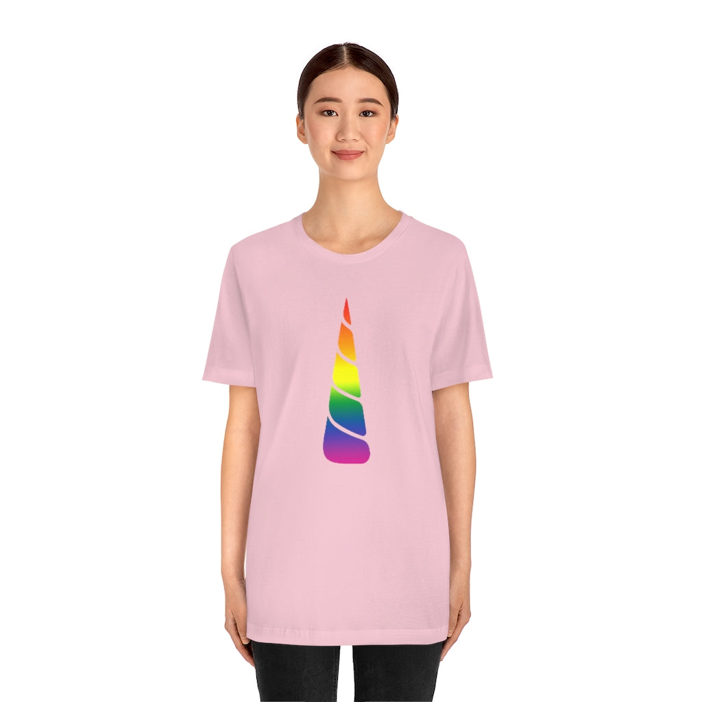 PRIDE Unicorn Rainbow Gradient Mid Unisex Jersey Short Sleeve T-shirt |