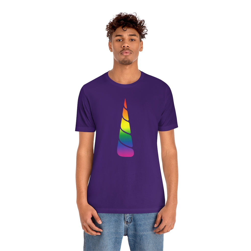 PRIDE Unicorn Rainbow Gradient Mid Unisex Jersey Short Sleeve T-shirt |